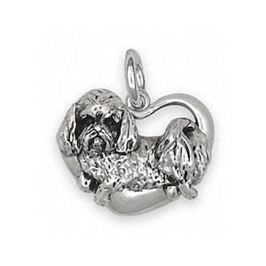 Maltese Jewelry Sterling Silver Handmade Maltese Dog Charm  T5-C
