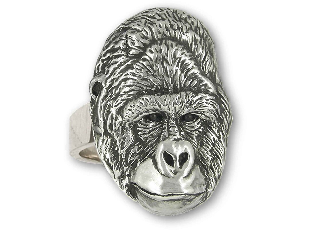 Mountain Gorilla Jewelry Sterling Silver Handmade Gorilla Ring
