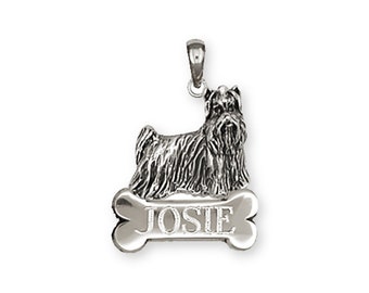 Yorkie Yorkshire Terrier  Pendant Jewelry Sterling Silver Handmade Dog Pendant YK8-NP