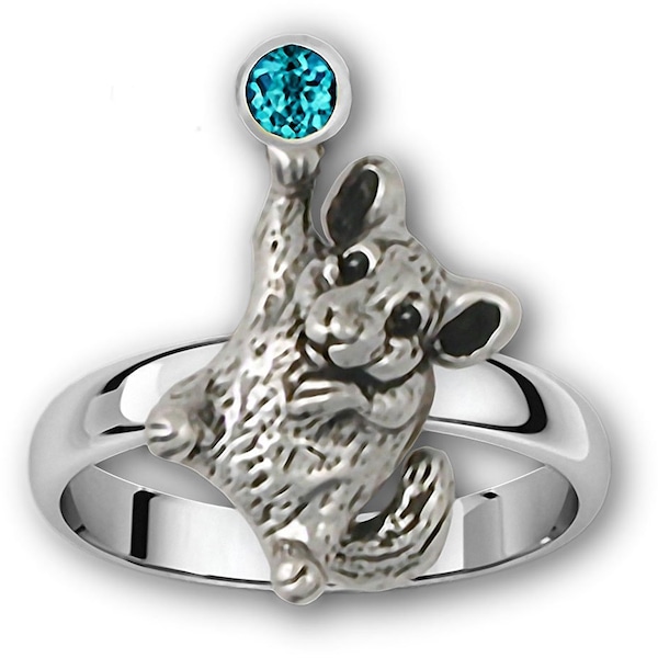 Chinchilla Jewelry Sterling Silver Handmade Chinchilla Ring  CL14-SR