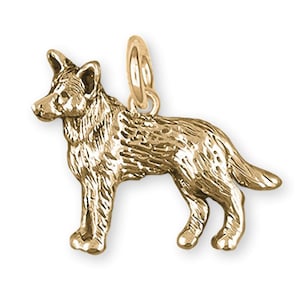 Australian Cattle Dog Schmuck 14k Gold Handgemachter Rinderhund Anhänger ACD8-C