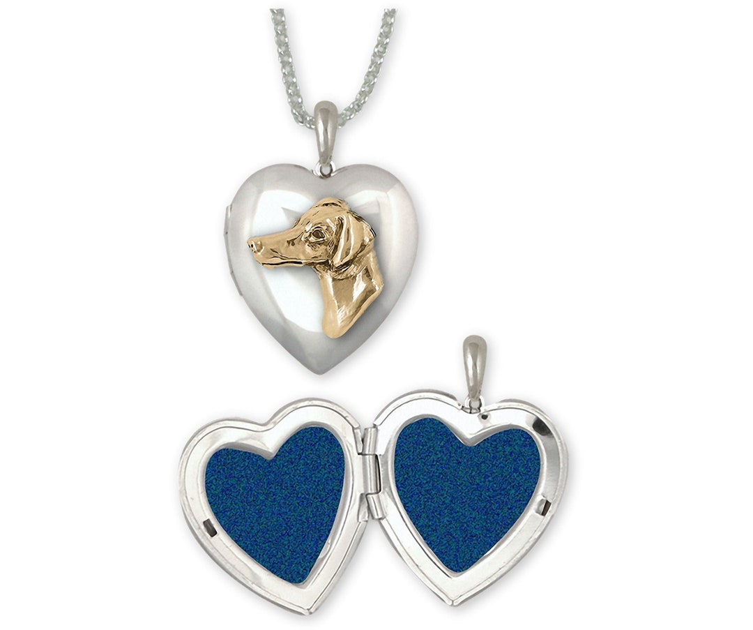 Doberman Photo Locket Silver and 14k Gold Handmade Dobe Doberman ...