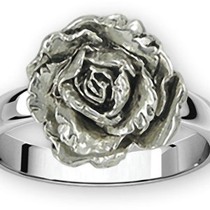 Peony Jewelry Sterling Silver Handmade Peony Flower Ring  PNY2-R