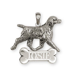 Brittany Spaniel Jewelry Brittany Dog Personalized Pendant Handmade Sterling Silver Dog Jewelry BR6-NP