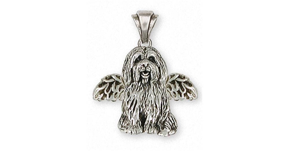 Tibetan Terrier Angel Pendant Jewelry Sterling Silver Handmade Dog Pendant TTR-A 
