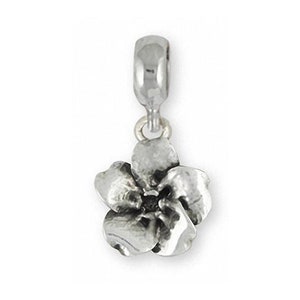 Forget Me Not Pandora Charm Slide Jewelry Sterling Silver Handmade Flower Charm Slide FMN3-PNS