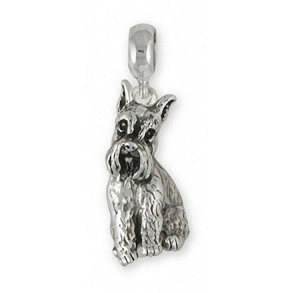 Schnauzer Jewelry Schnauzer Charm Slide Jewelry Sterling Silver Handmade Schnauzer Charm Slide  Fits Pandora® Bracelet SN23-PNS