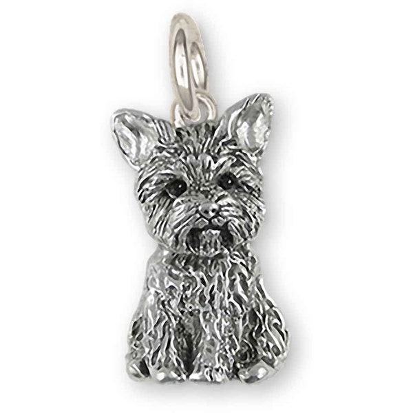 Yorkie Bijoux Argent Sterling Fait à la main Yorkshire Terrier Charm YK382X-C