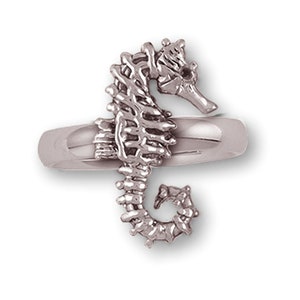 Seahorse Jewelry Sterling Silver Handmade Sea Horse Ring  SE3-SR