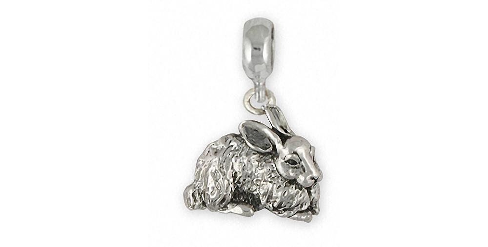 Rabbit Charm Slide Jewelry Sterling Silver Handmade Rabbit Charm
