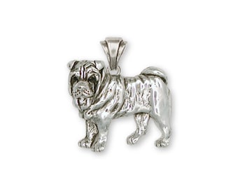 SHP4-PShar Pei Jewelry Shar Pei Pendant Jewelry Sterling Silver Handmade Dog Pendant SHP4-P