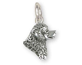 Portuguese Water Dog Charm Sterling Silver Handmade Portuguese Water Dog Jewelry PWD4H-C