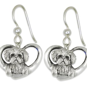 Maltese Jewelry Sterling Silver Handmade Maltese Earrings  ML16-E