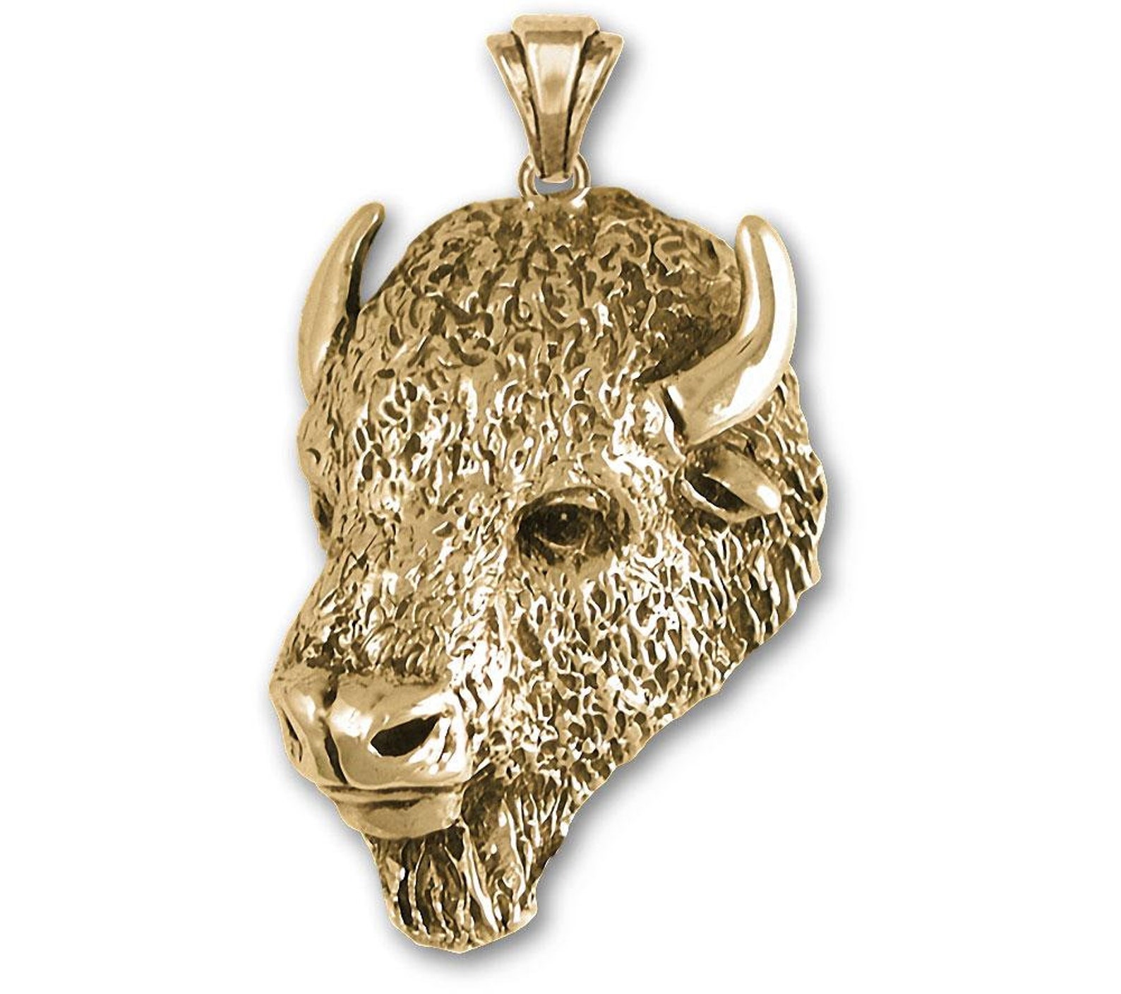 Bison Jewelry Buffalo Pendant Jewelry 14k Gold Handmade Bison Pendant