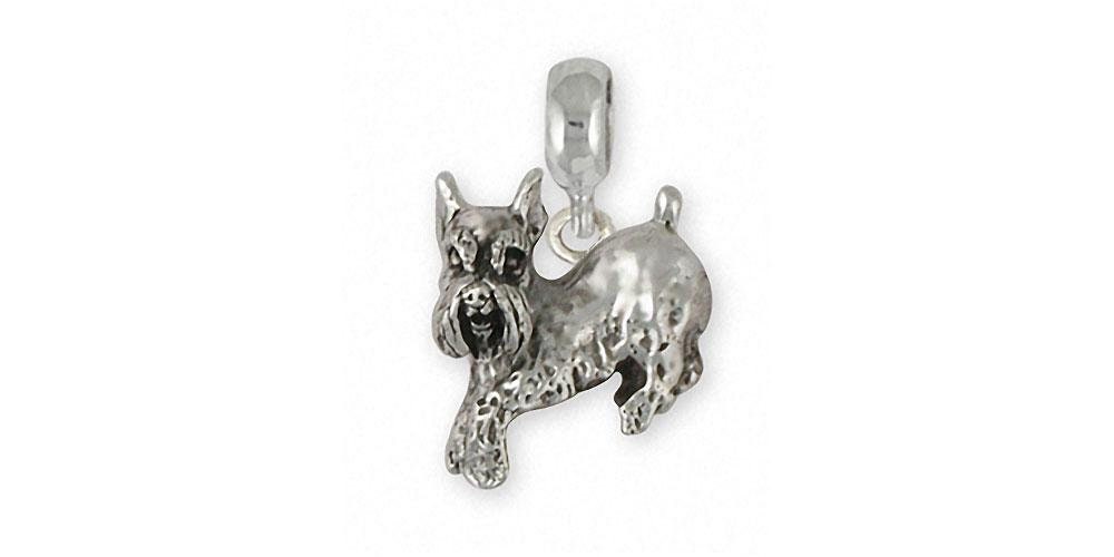 シルバーチャーム　犬(シュナウザー) おすわりシュナウザーのチャームペンダント3【送料無料】全身
