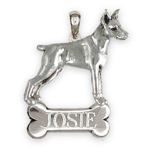 Min Pin Jewelry Sterling Silver Handmade Miniature Pinscher Colgante personalizado MP19NP