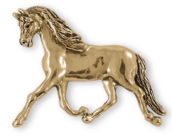 Arabisch paard brochespeld 14k goud vermeil handgemaakte Arabische paardensieraden EQ18-BRVM