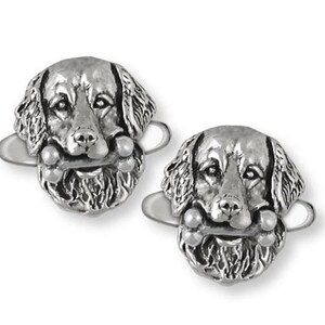 Golden Retriever Cufflinks Jewelry Sterling Silver Handmade Dog Cufflinks GR32-CL