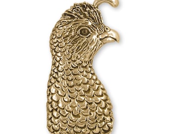 Kwartelsieraden 14k gouden vermeil handgemaakte kwartelbrochespeld QUL1-BRVM