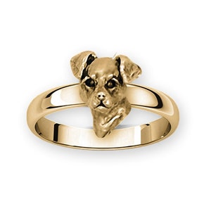 Jack Russell Terrier Jewelry 14k Gold Handmade Jack Russell Terrier Ring  J8-RG