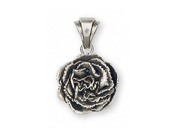Carnation Pendant Sterling Silver Flower Necklace Birth Flower Jewelry CN1-P