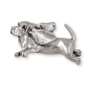 Basset Hound Jewelry Basset Hound Brooch Pin Jewelry Sterling Silver Handmade Dog Brooch Pin BH1-PN