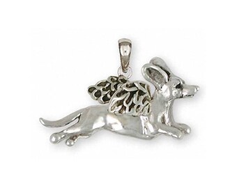 Dachshund Jewelry Dachshund Angel Pendant Jewelry Sterling Silver Handmade Dog Pendant DA25-AP