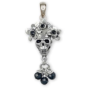 Day Of The Dead Skull Pendant Sterling Silver Handmade Día De Los Muertos Jewelry DOD1-BP