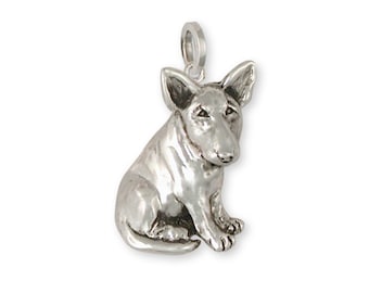 Bull Terrier-hanger handgemaakte sterlingzilveren hondensieraden BU9-P