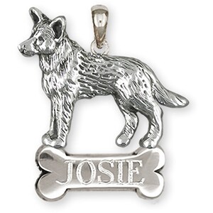 Australian Cattle Dog Jewelry Sterling Silver Handmade Cattle Dog Pendant ACD8-NP