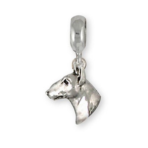 Bull Terrier Charm Slide Handmade Sterling Silver Dog Jewelry  Fits Pandora® Bracelet BU12-PNS