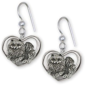 Pomeranian Earrings Sterling Silver Handmade Pomeranian Jewelry PM24-E