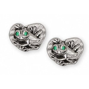 Frog Jewelry Frog Earrings Jewelry Sterling Silver Handmade Frog Earrings FG15-XE
