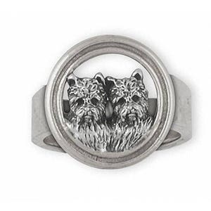 Joyería Westie Charm Westie Joyería Westie Anillo Westie Joyería Plata esterlina Hecho a mano Anillo West Highland White Terrier WN2-R
