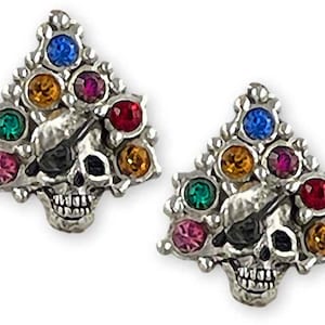 Day Of The Dead Cufflinks Sterling Silver Handmade Dia De Los Muertos Skull Jewelry DOD3-CL