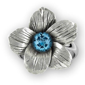 Jasmin Schmuck Sterling Silber Handgemacht Jasmin Blume Geburtsstein Ring JAS1-SR
