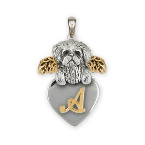 Maltese Angel Jewelry Silver And 14k Gold Handmade Maltese Pendant  ML16N-TNTIAP