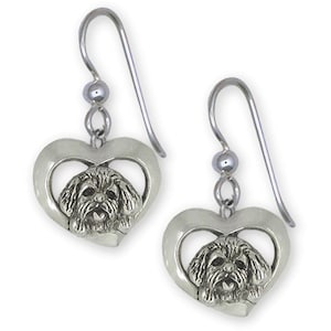 Shih Tzu Jewelry Sterling Silver Handmade Shih Tzu Earrings SZ39-E