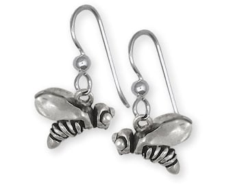 Honey Bee Earring Jewelry Honey Bee Earrings Jewelry Sterling Silver Handmade Honeybee Earrings BEE10-E