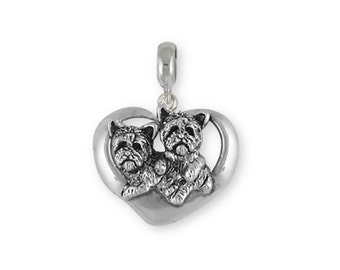 Yorkie Yorkshire Terrier  Charm Slide Jewelry Sterling Silver Handmade Dog Charm Slide  Fits Pandora® Bracelet YK32-PNS