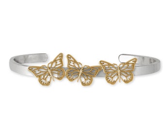 Bracciale farfalla Gioielli Argento e 14k Oro Handmade Butterfly Bracelet BY1-TNCB