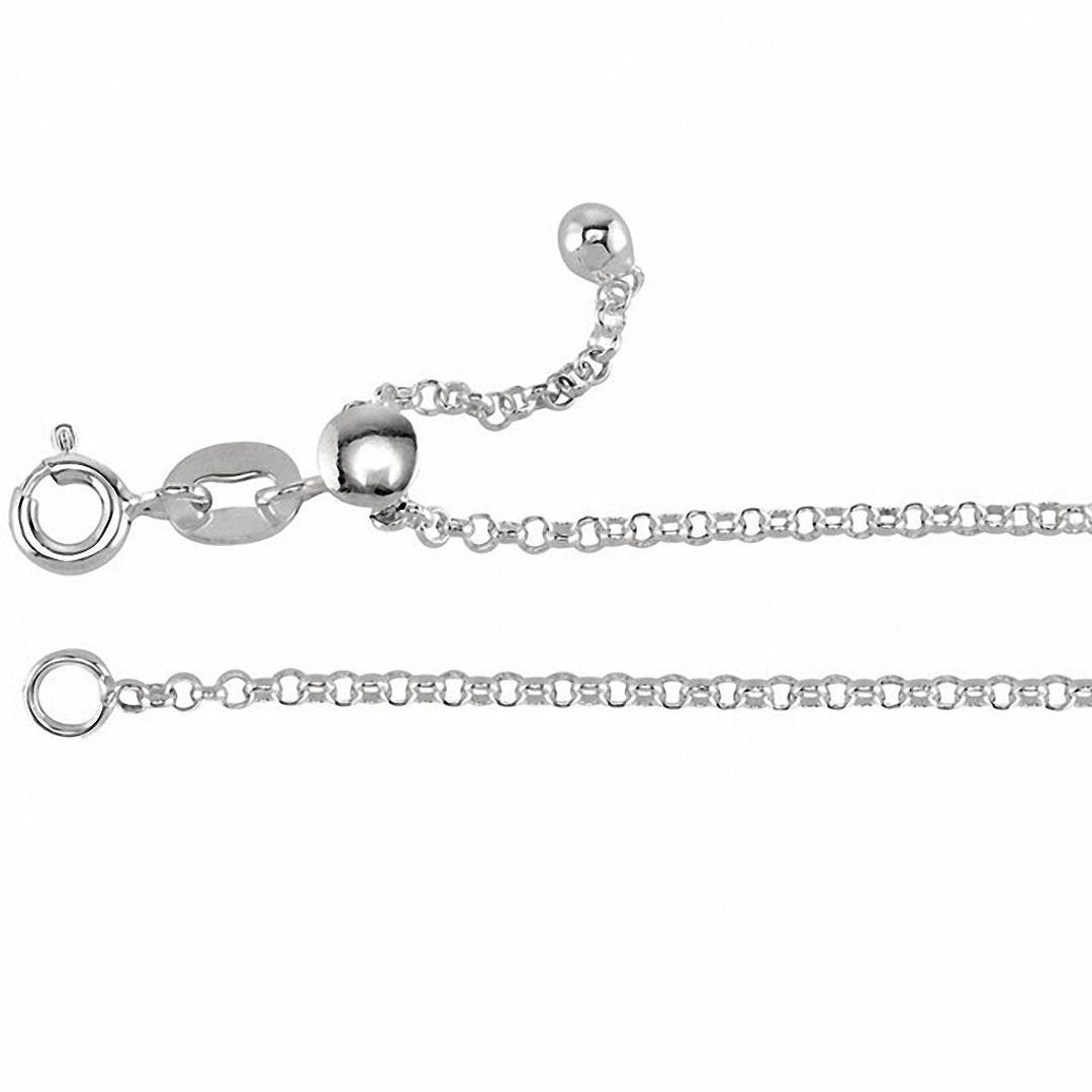 Adjustable Rolo Chain Sterling Silver Adjustable Rolo Chain, 22 Inches Long .95 Mm - CH899 - Etsy