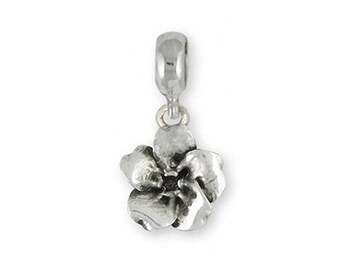 Forget Me Not Jewelry Forget Me Not Charm Slide Jewelry Sterling Silver Handmade Flower Charm Slide  Fits Pandora® Bracelet FMN3-PNS