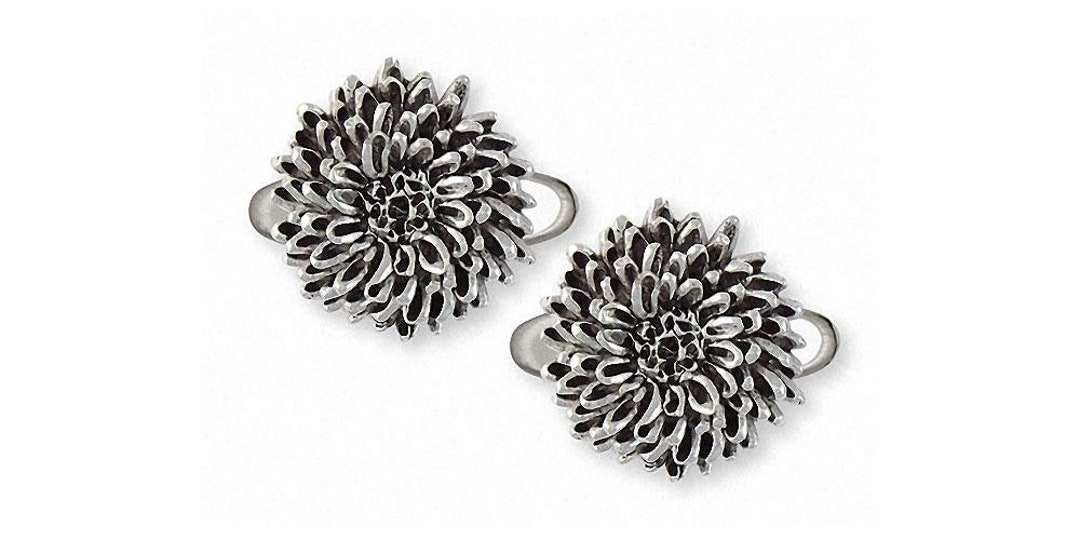 Chrysanthemum Jewelry Chrysanthemum Cufflinks Jewelry Sterling Etsy