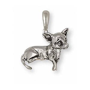 Chihuahua jóias chihuahua pingente jóias prata esterlina artesanal chihuahua pingente CH40-P