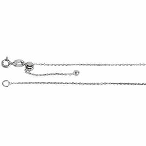 Sterling Silver Adjustable Cable Chain, 22 inches Long .95 mm  - CH901