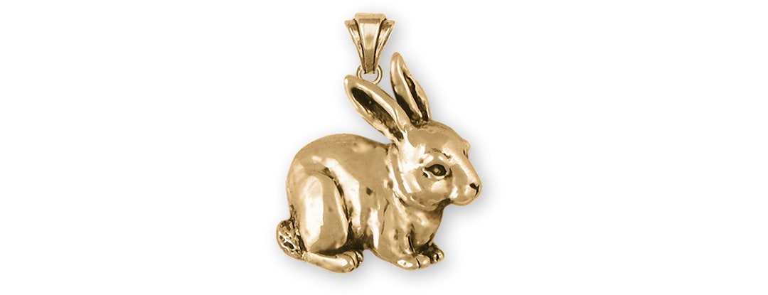 Rabbit Jewelry 14k Gold Vermeil Handmade Bunny Pendant RA9-PVM - Etsy UK