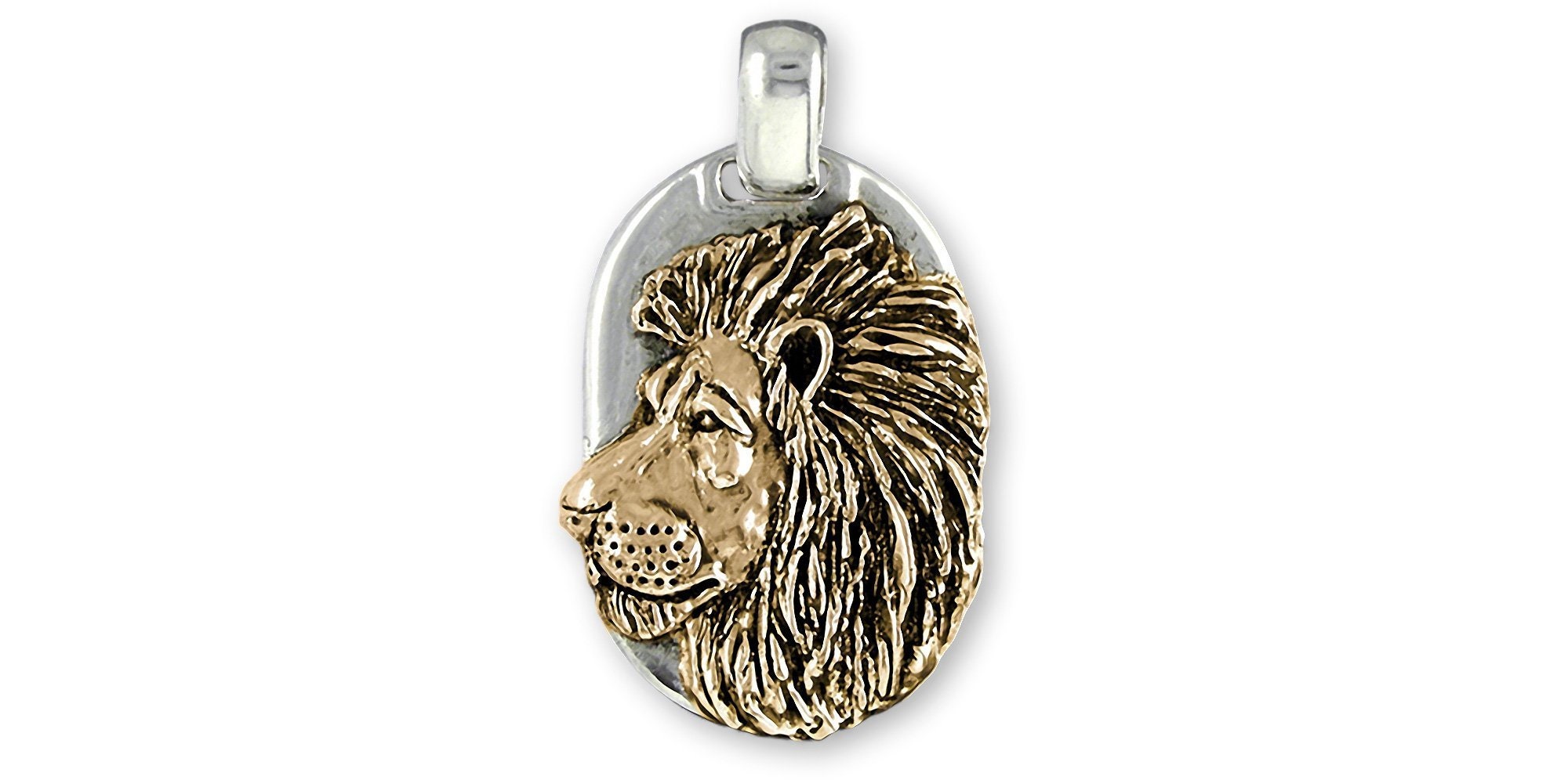 Lion Mini Dog Tag Necklace  Fine jewelry solid silver gold-finish necklaces  bracelets earrings