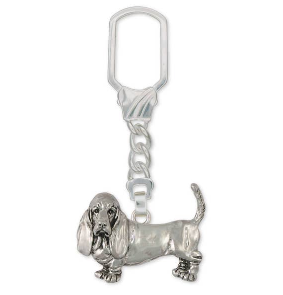 Basset Hound Jewelry Basset Hound Key Ring Jewelry Sterling Silver