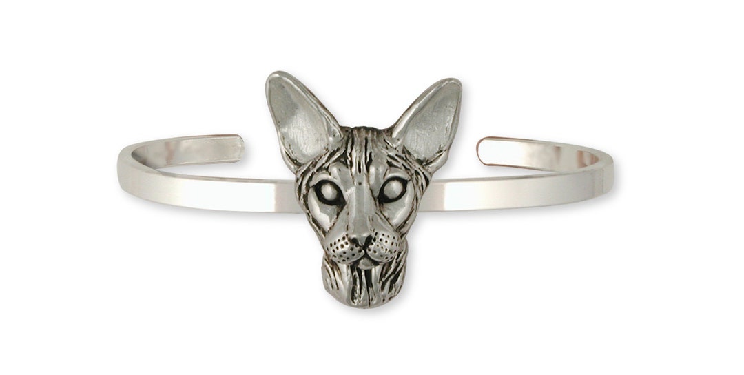 Sphynx Cat Jewelry Sphynx Cat Bracelet Jewelry Sterling Silver Handmade